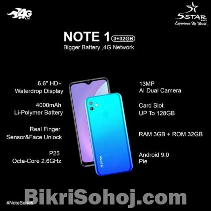 5 Star Note 1 (3Gb Ram 32 Rom)